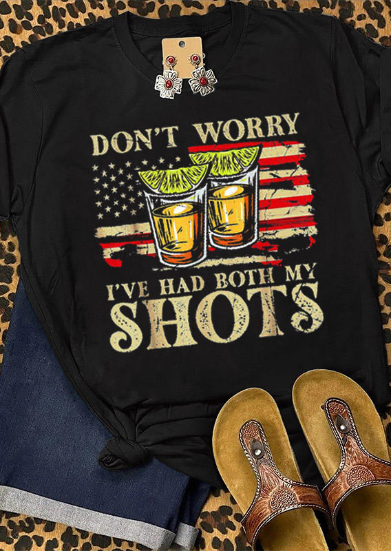 

Don't Worry I've Had Both My Shots T-Shirt Tee - Black, 530793