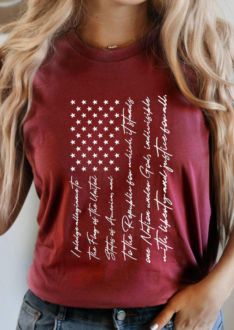

I Pledge Allegiance To The Flag T-Shirt Tee - Burgundy, 530804