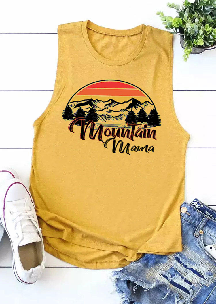 

Mountain Mama Sunrise Sleeveless Tank - Yellow, 530807