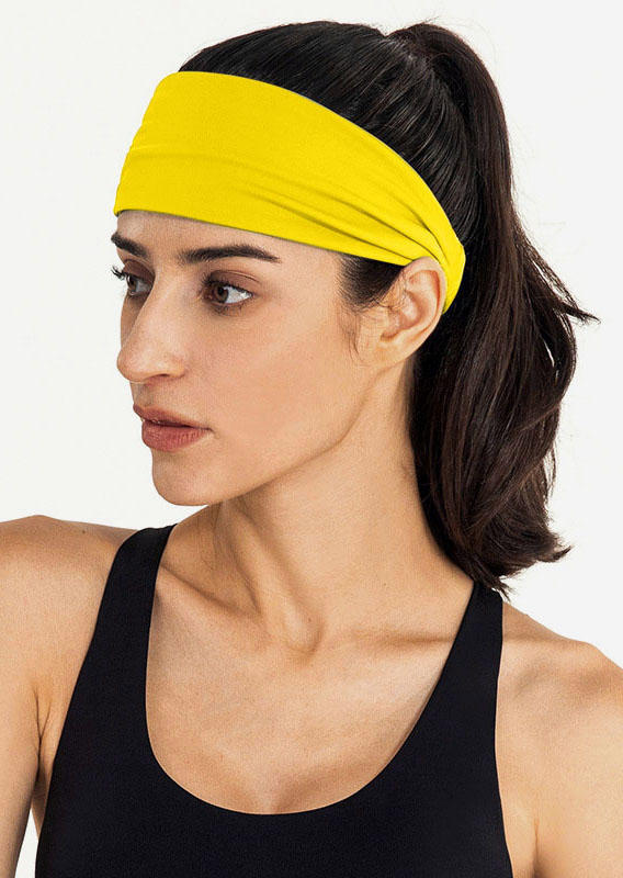 

Elastic Yoga Sports Wide Headband, Yellow;burgundy, 530909