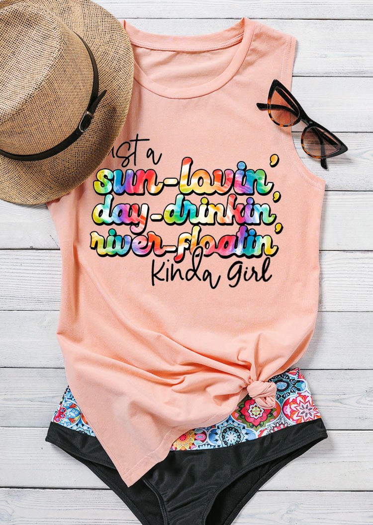 

Just A Sun-Lovin' Day-Drinkin' River-Floatin' Kinda Girl Tank - Pink, 530797