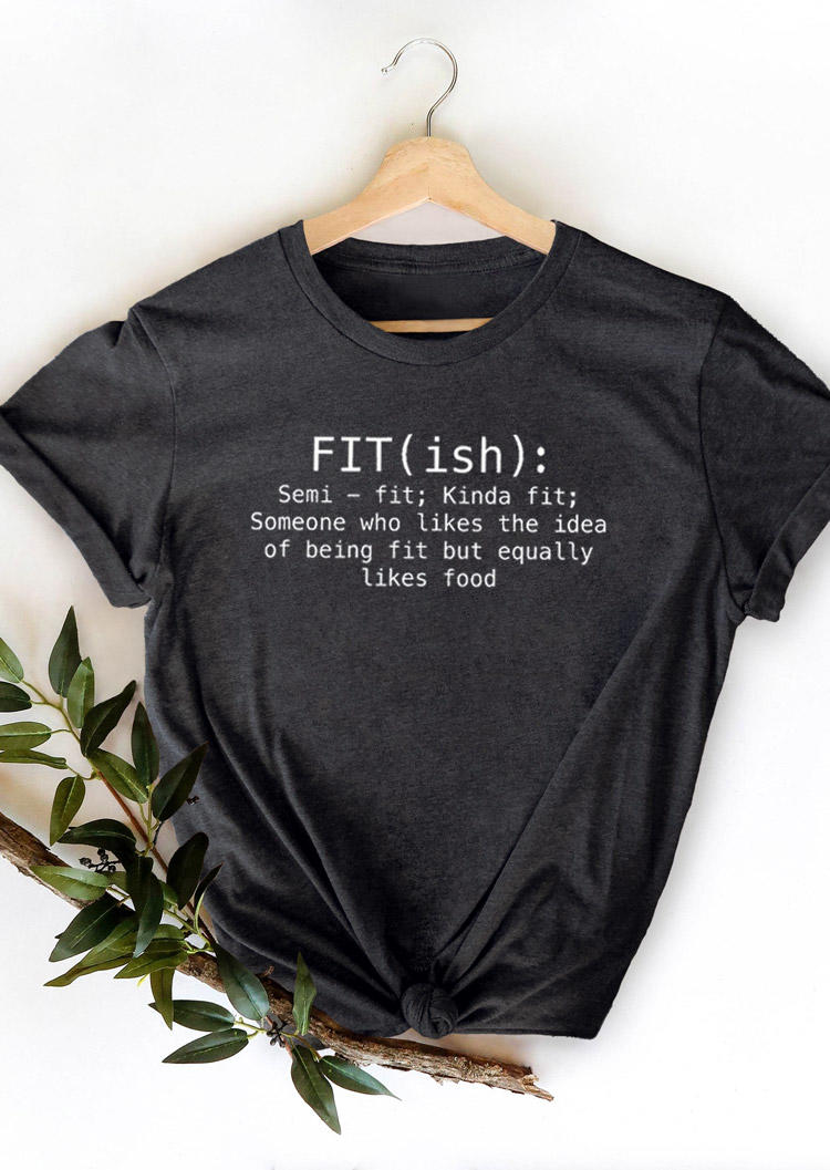 FITish O-Neck T-Shirt Tee - Dark Grey