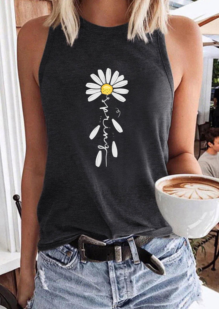 

Daisy Sleeveless Tank - Dark Grey, 530958