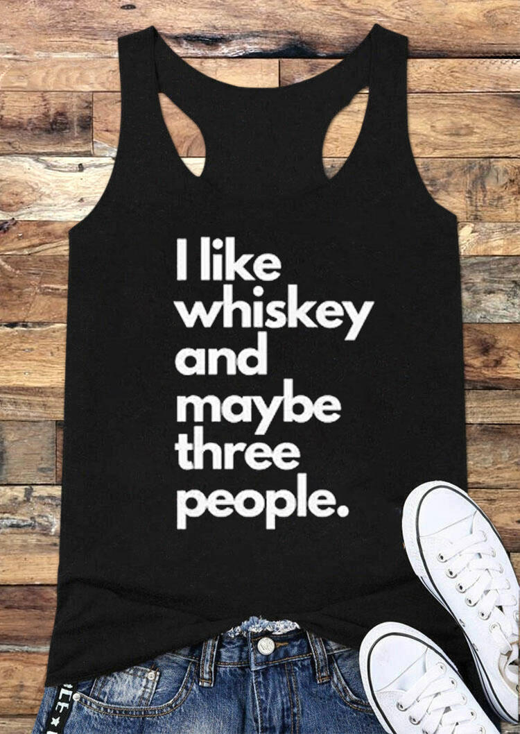 

I Like Whiskey And Maybe Three People Racerback Tank - Black, 530949