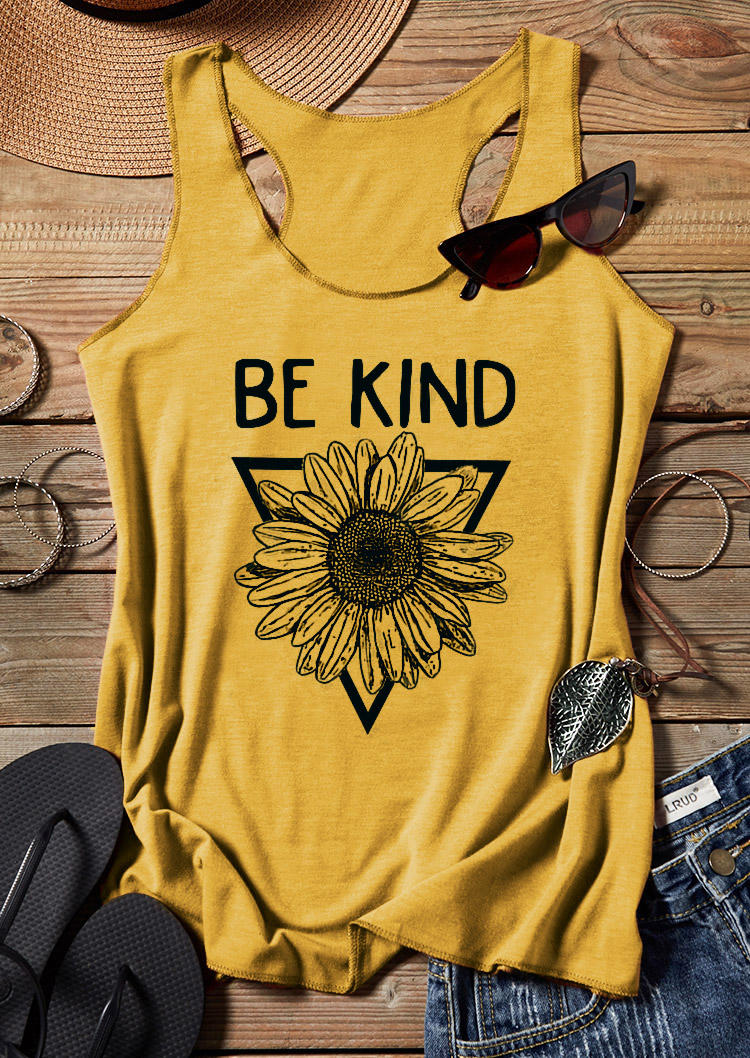 

Be Kind Sunflower Racerback Tank - Yellow, 531183
