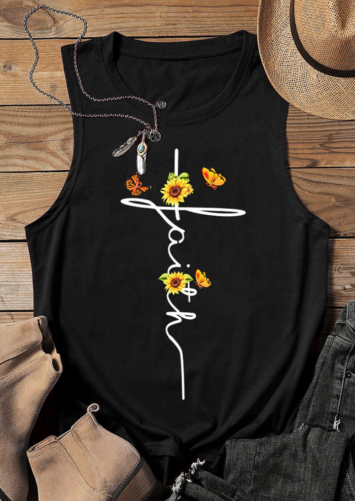 

Faith Sunflower Butterfly Tank - Black, 531199