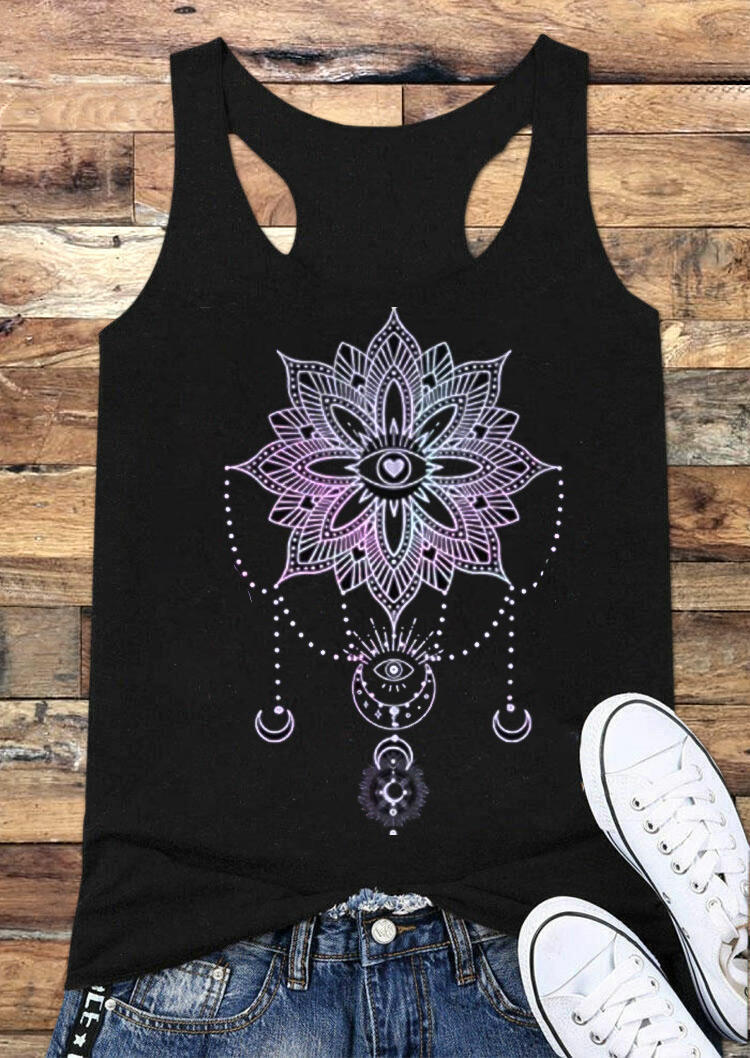 

Mandala Moon Racerback Tank - Black, 531210