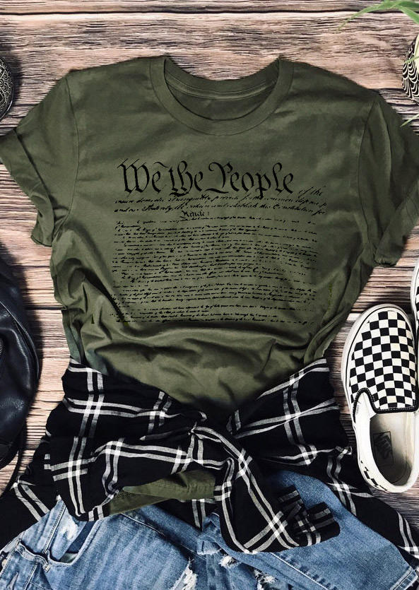 

We The People Preamble Of The Constitution T-Shirt Tee - Army Green, 531217