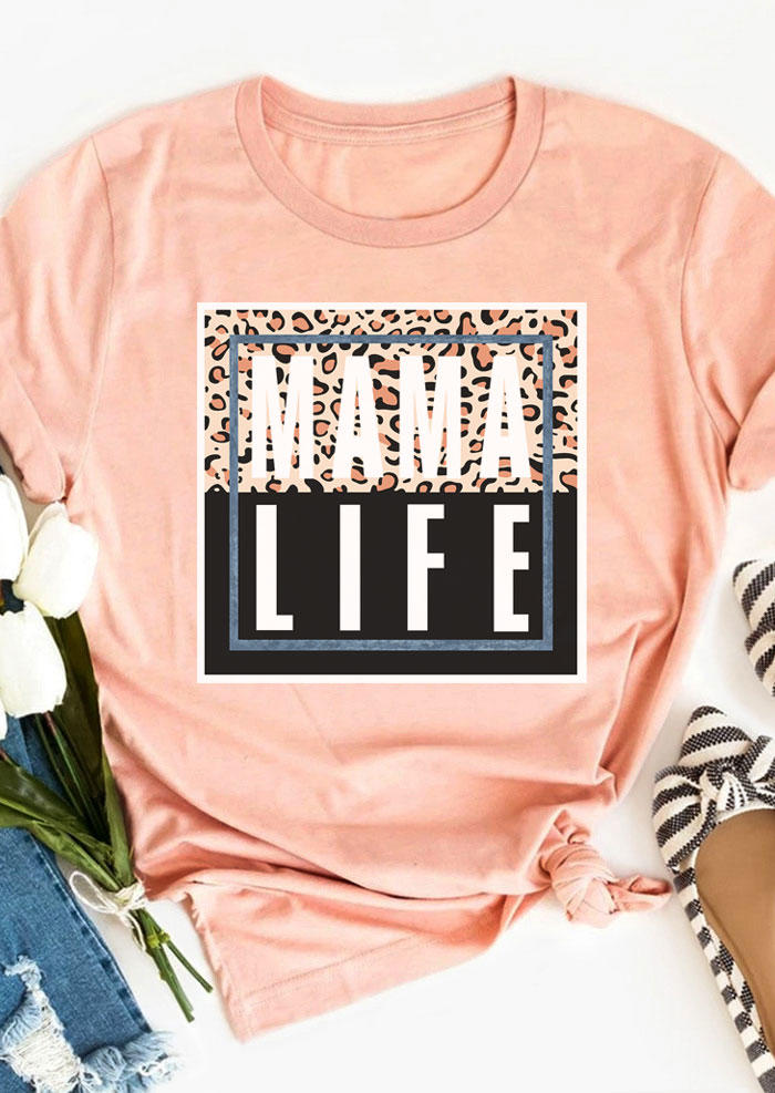 

Mama Life Leopard T-Shirt Tee - Pink, 528662