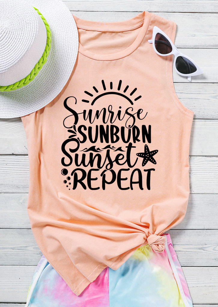 

Sunrise Sunburn Sunset Repeat Starfish Tank - Pink, 531222