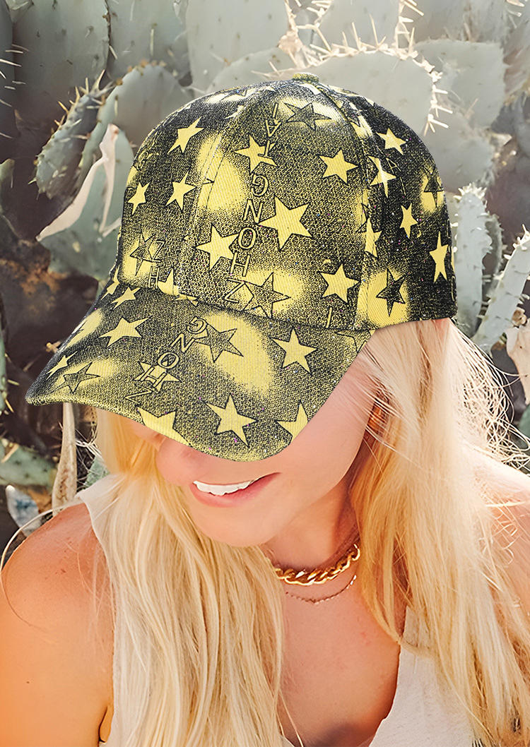 

Star Adjustable Strap Baseball Cap - Yellow, 531261