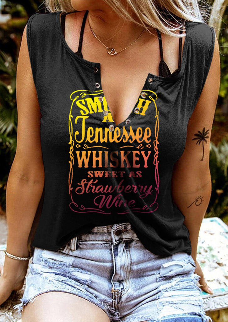 

Smooth As Tennessee Whiskey Sweet As Strawberry Wine Tank without Camisole - Black, 531345