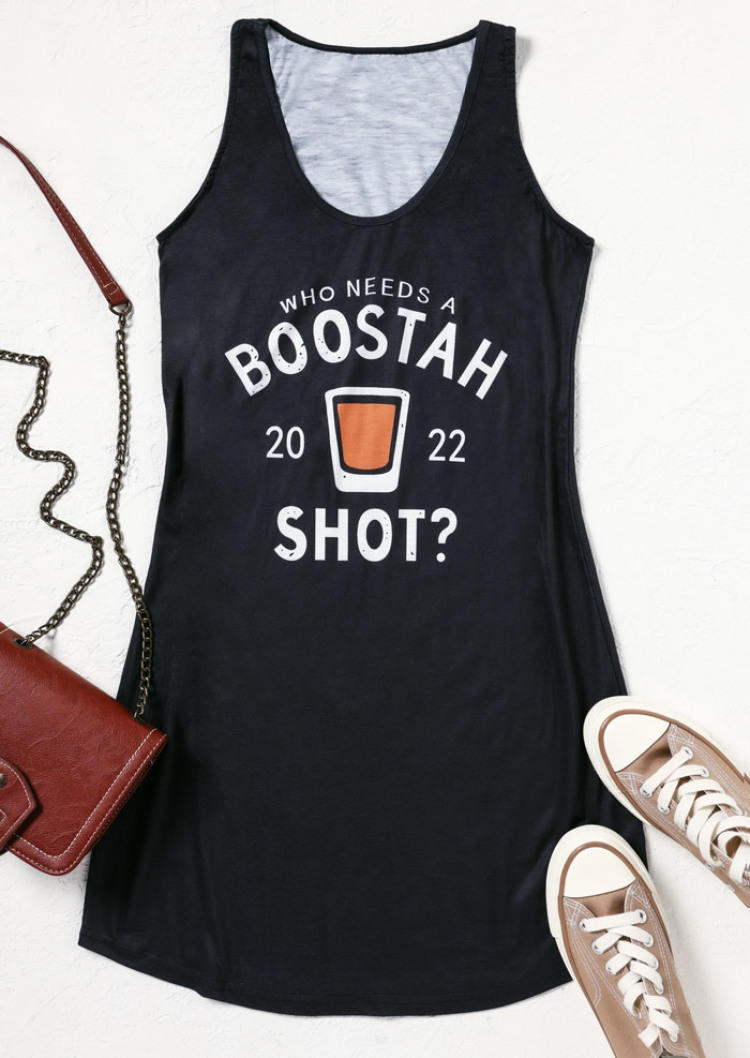 Who Needs A Boostah 2022 Shot Mini Dress - Black