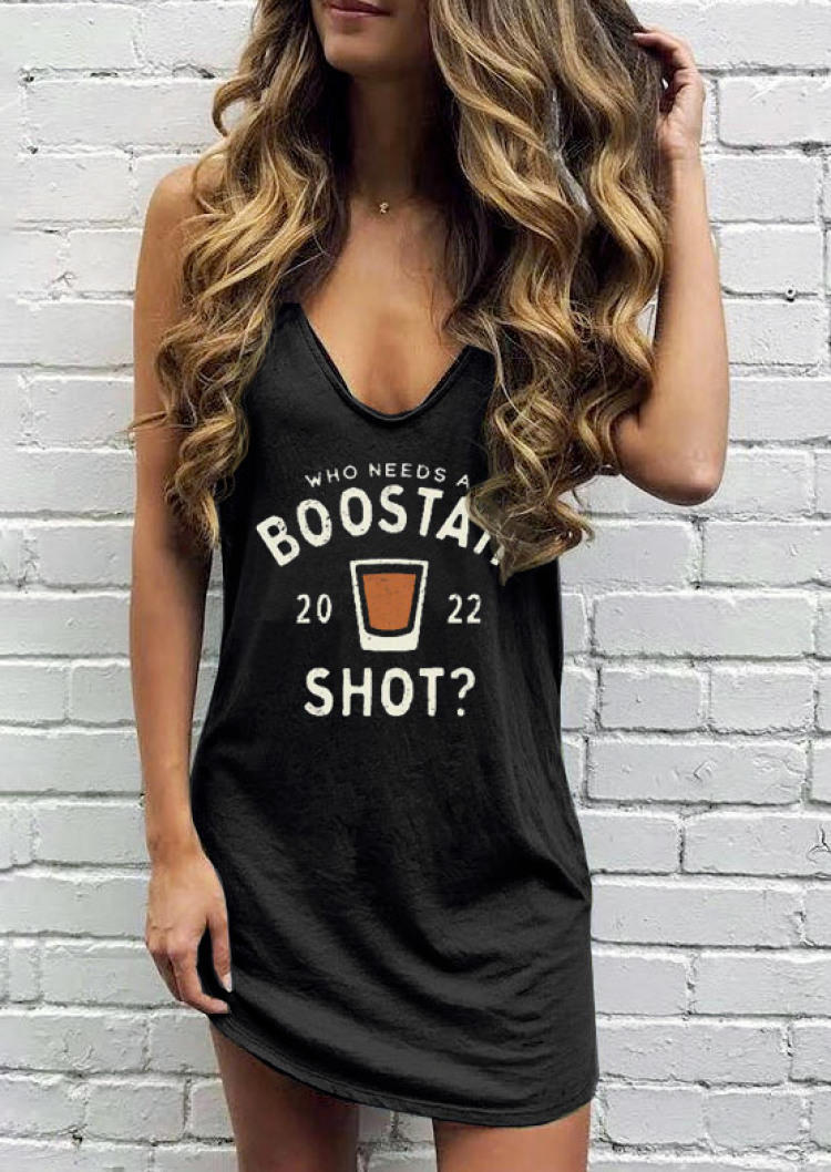 Who Needs A Boostah 2022 Shot Mini Dress - Black