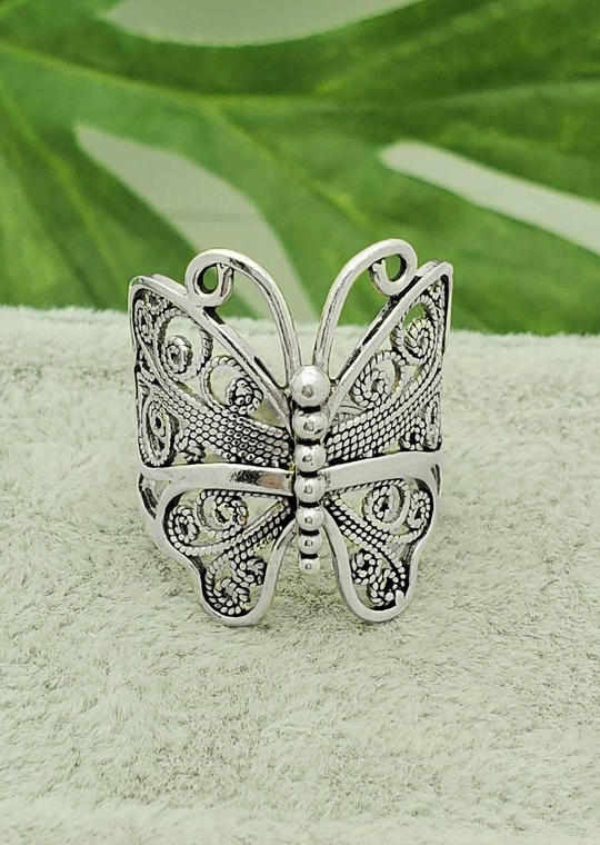 Butterfly Alloy Adjustable Ring