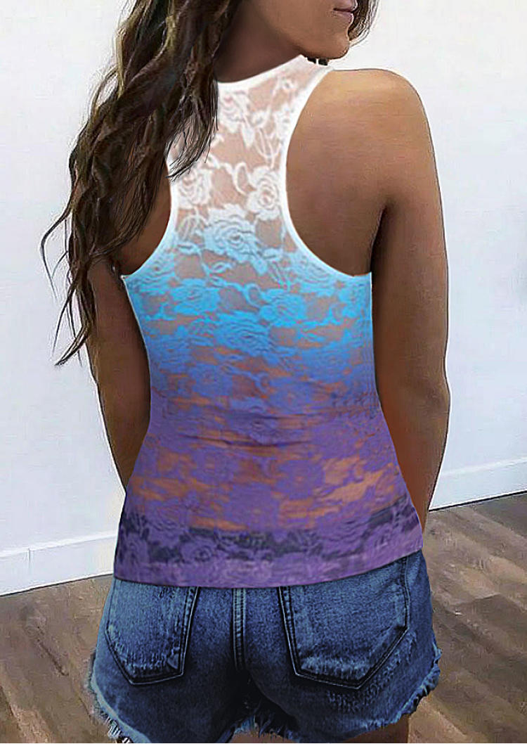 

Gradient Lace Racerback Tank, Multicolor, SCM000690