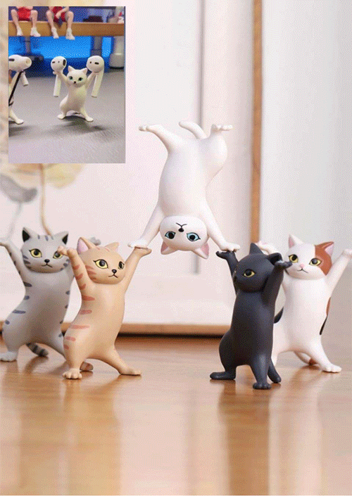 

5Pcs Funny Dancing Cat Pen Holder, Multicolor, 531557
