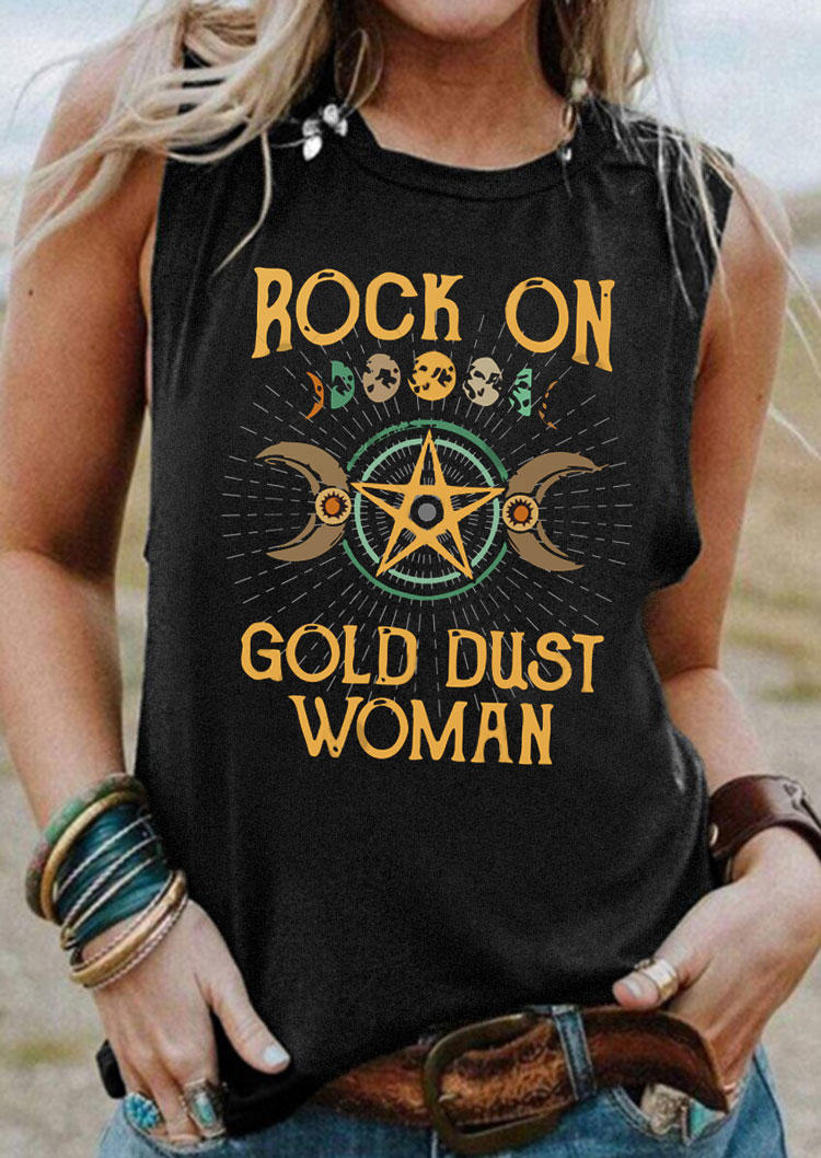 

Rock On Gold Dust Woman Moon Star Tank - Dark Grey, 531647