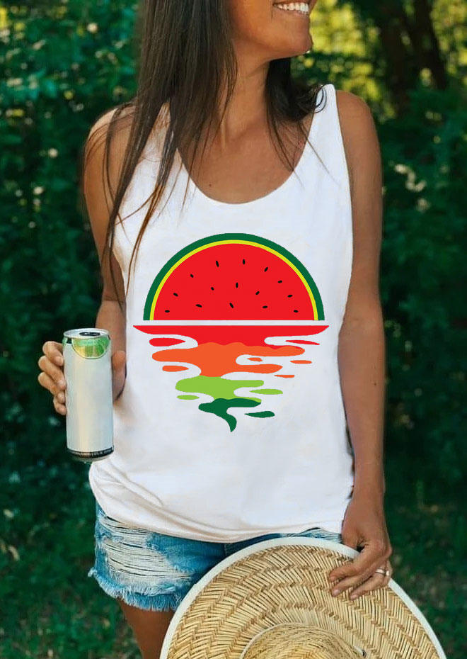

Watermelon Sunset Racerback Tank - White, 531658