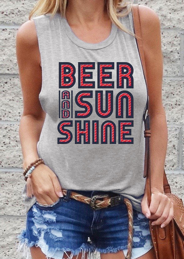 

Beer And Sunshine O-Neck Tank - Gray, 531679