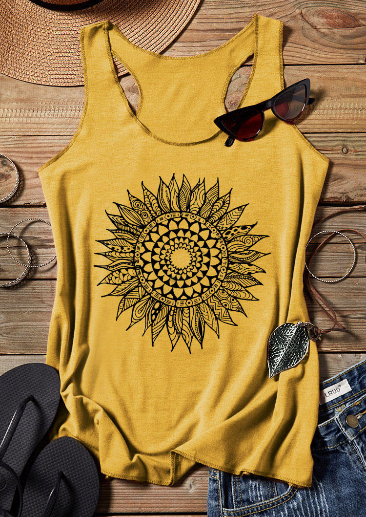 

Sunflower Floral Racerback Tank - Yellow, 531698