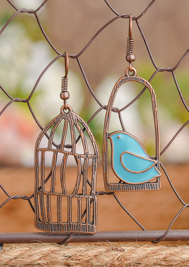Bohemian Asymmetric Birdcage Alloy Earrings