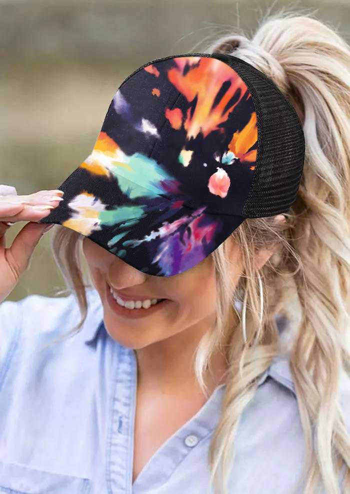 

Tie Dye Mesh Splicing Baseball Cap, Multicolor, 531796