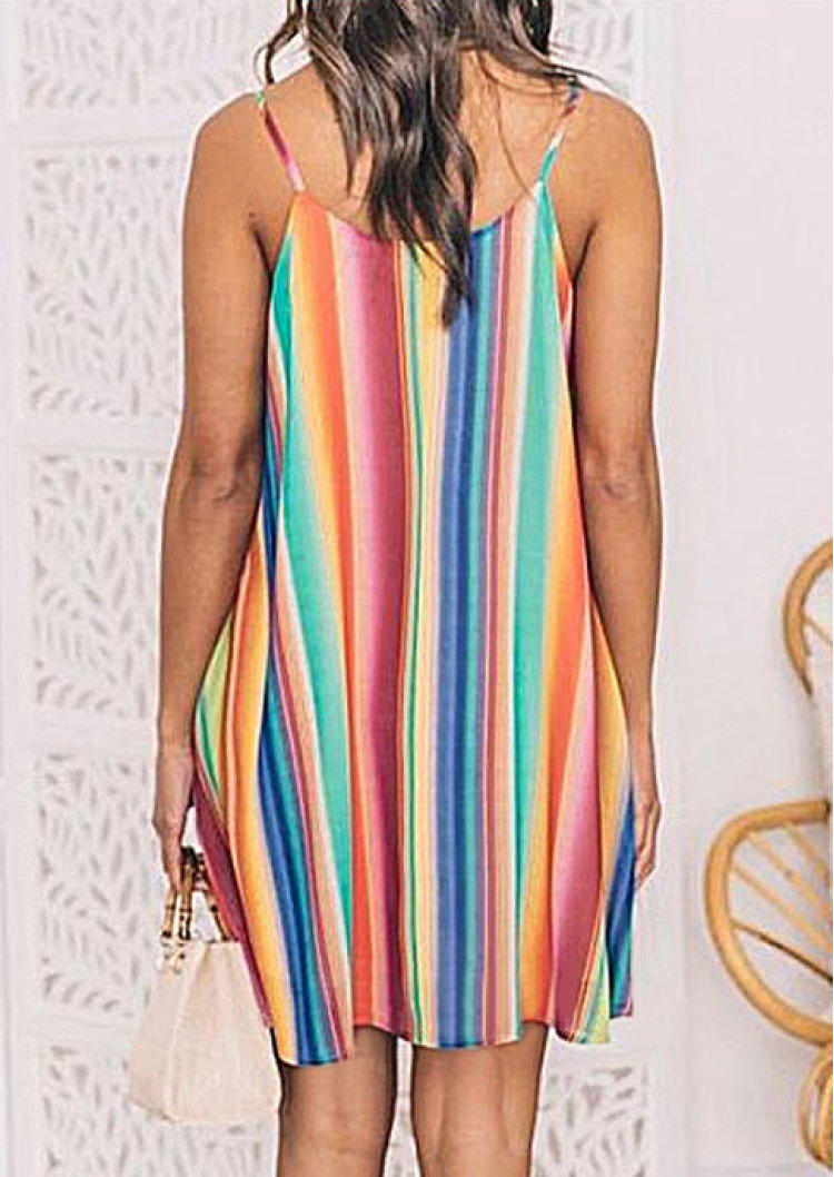 Serape Striped Sleeveless Mini Dress