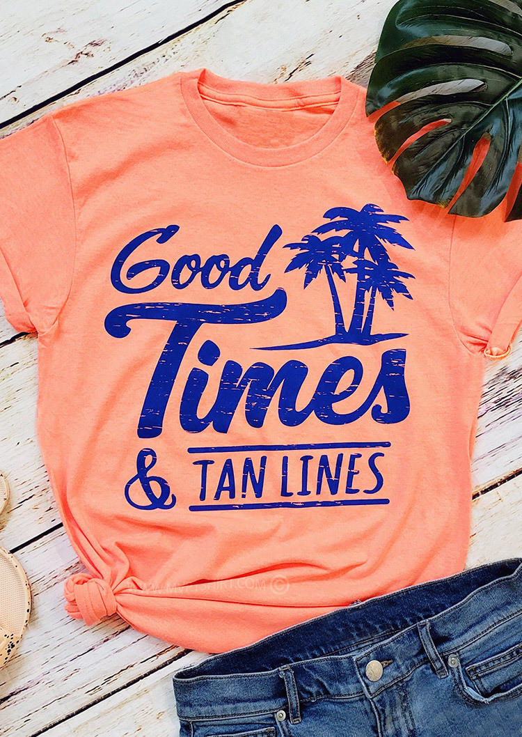 

Good Times & Tan Lines Coconut Tree T-Shirt Tee - Orange, SCM000816