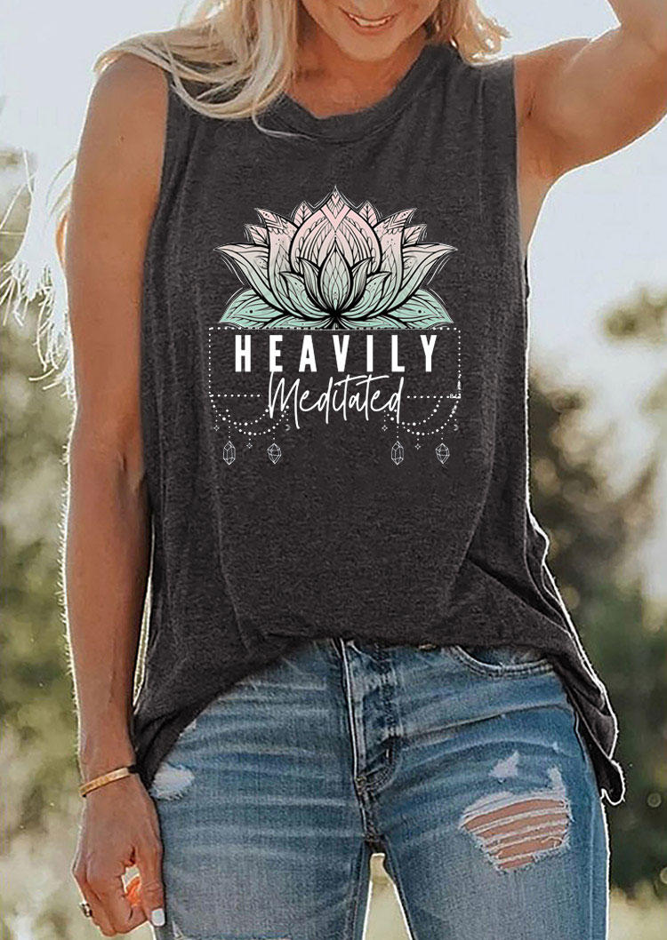 

Mandala Lotus Heavily Meditated Tank - Dark Grey, 531844