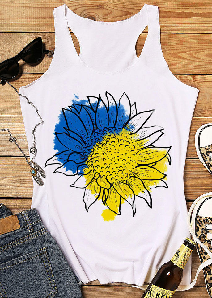 

Sunflower Peace Racerback Tank - White, 531838