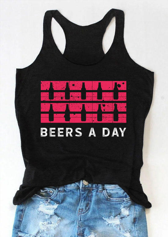 

Beers A Day Bottles Racerback Tank - Black, 532005
