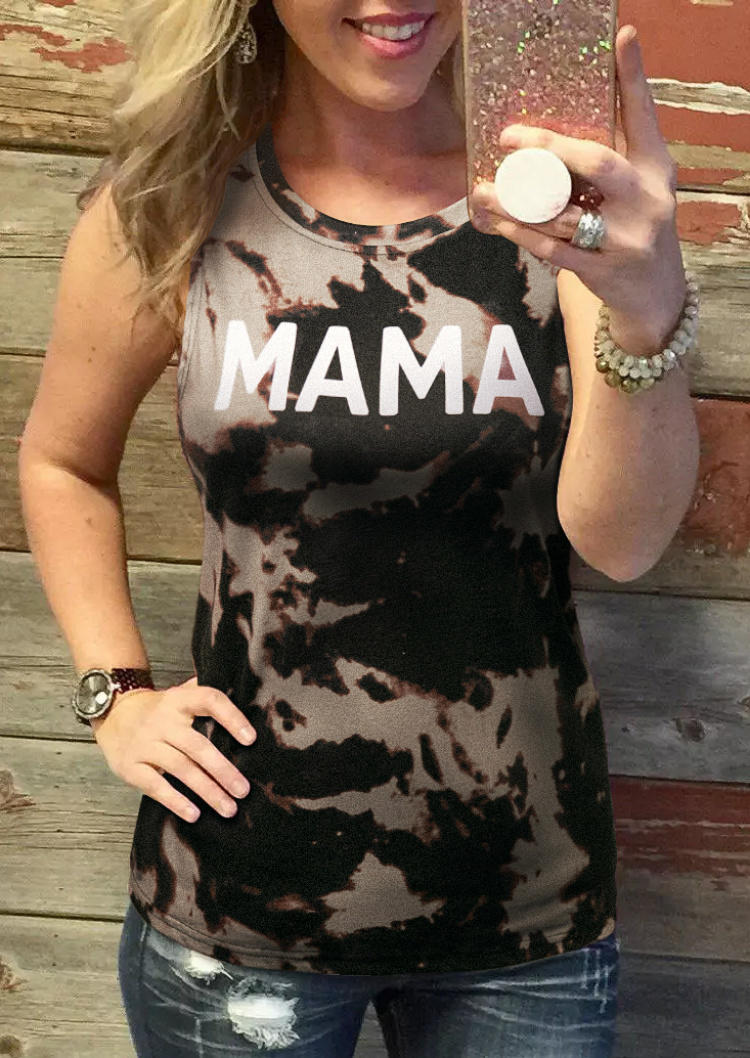 

Mama Tie Dye O-Neck Tank, Multicolor, SCM000898