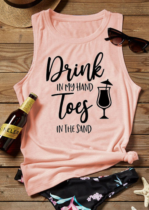 

Drink In My Hand Toes In The Sand Tank - Pink, 532079