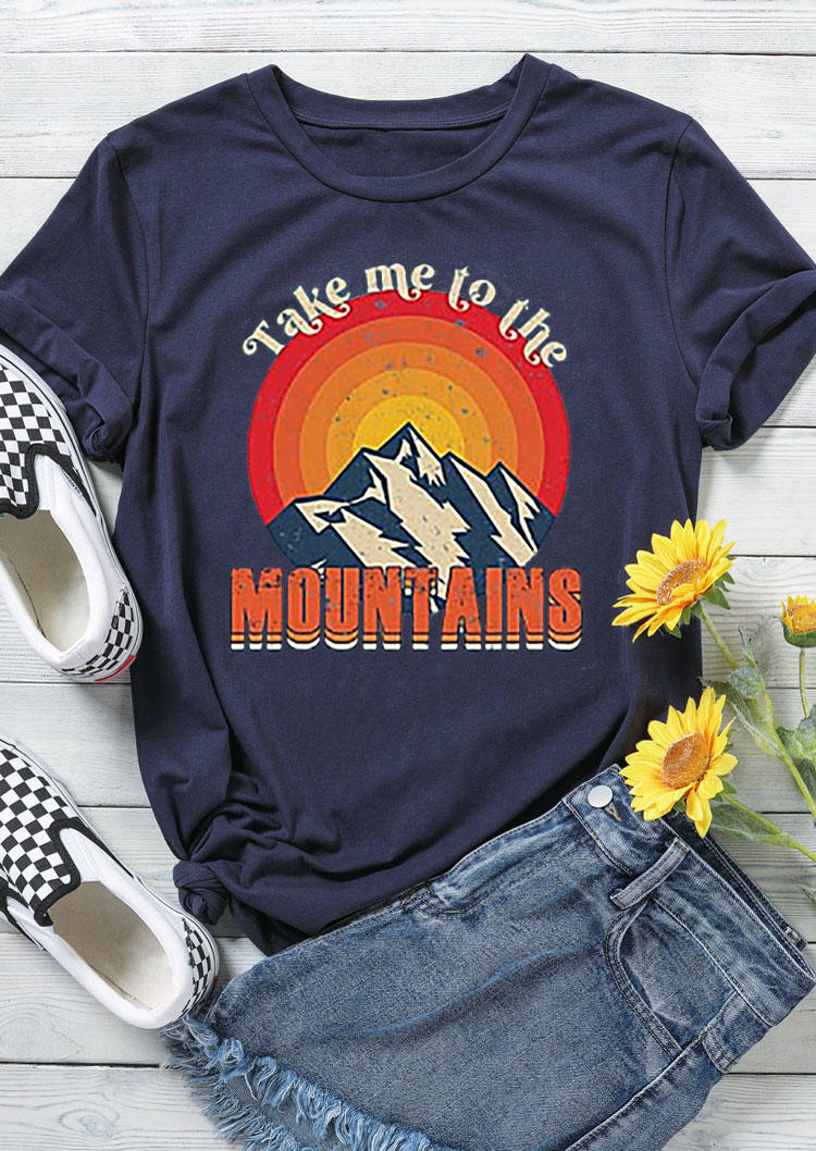 

Take Me To The Mountains T-Shirt Tee - Navy Blue, 532084