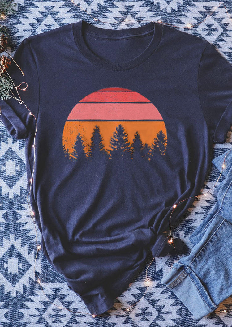 

Forest Sunset T-Shirt Tee - Navy Blue, 532132