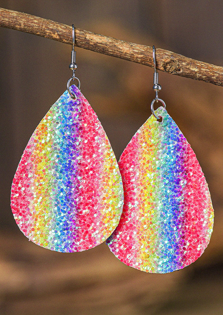 Glitter Gradient Water Drop Earrings