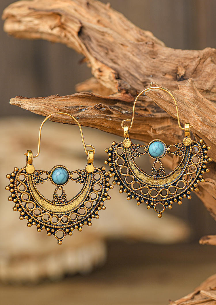 Bohemian Turquoise Hollow Out Earrings