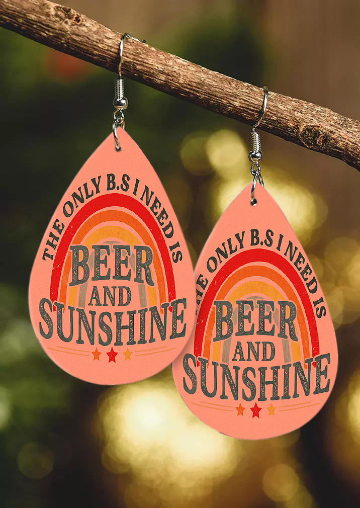 The Only B.S I Need Is Beer And Sunshine Earrings