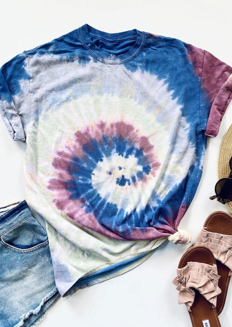 Buy Tie Dye Swirl O-Neck T-Shirt Tee. Picture