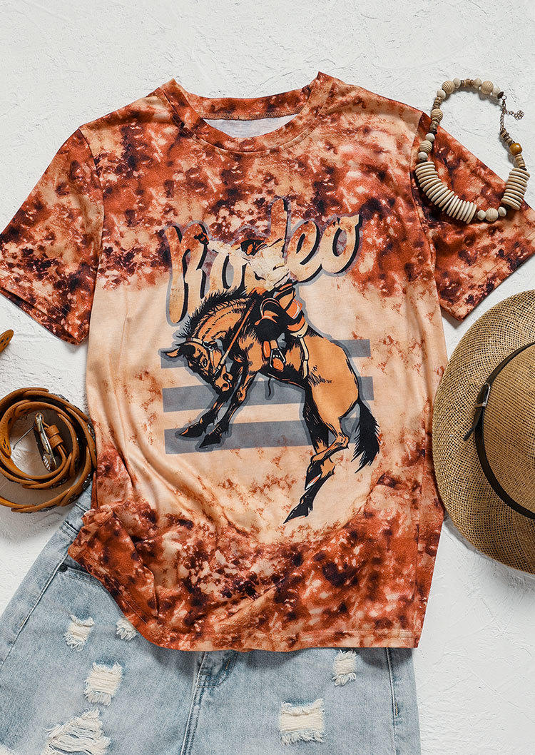 Rodeo Horse Tie Dye T-Shirt Tee