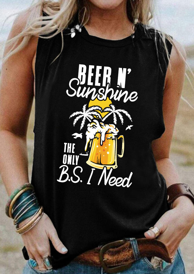 

Beer N' Sunshine The Only B.S. I Need Tank - Black, 532328