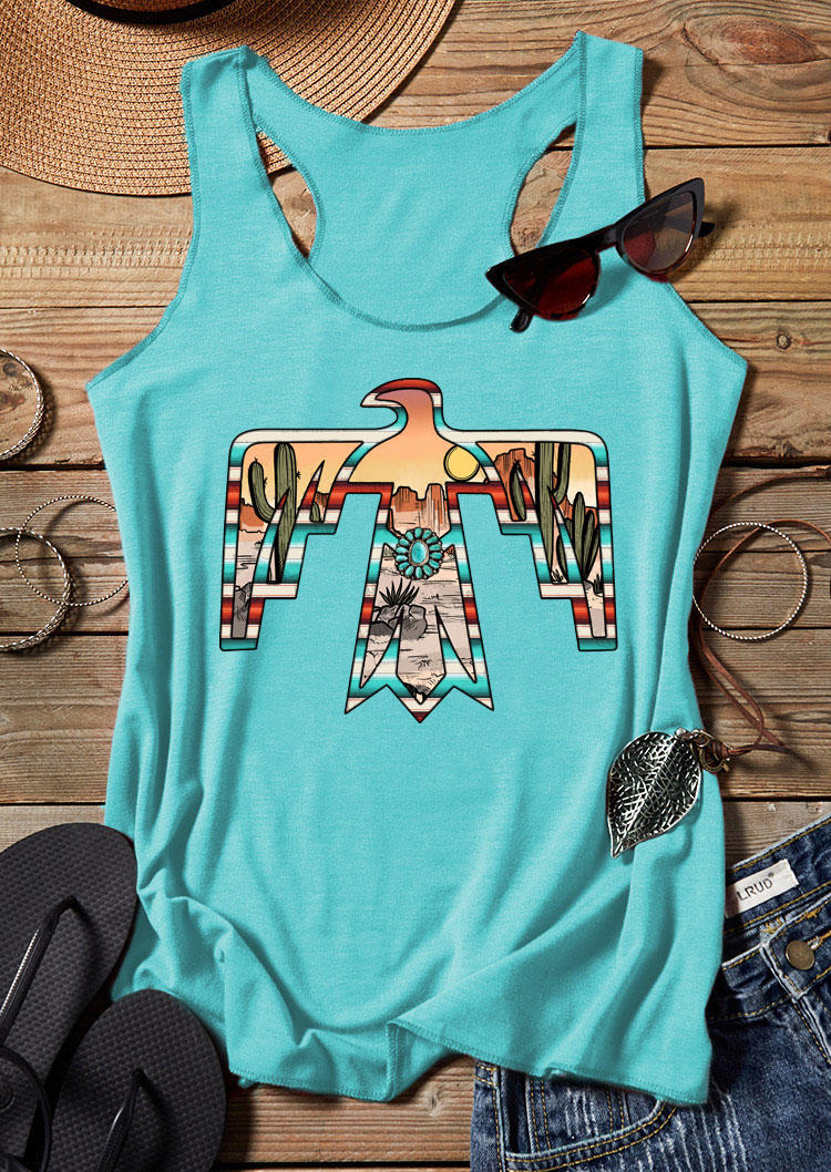 

Thunderbird Cactus Turquoise Racerback Tank - Cyan, 532536