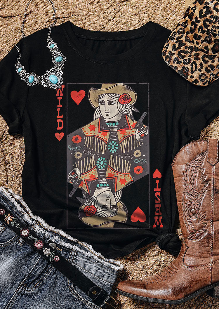 

Wild West Poker T-Shirt Tee - Black, 532389