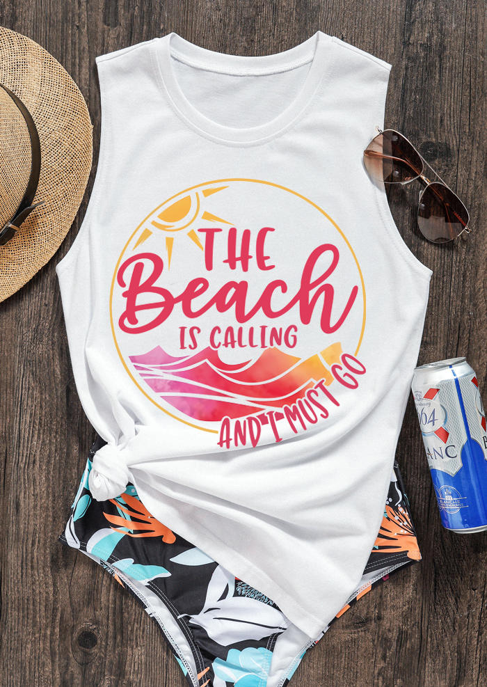 

The Beach Is Calling And I Must Go Tank - White, 532405