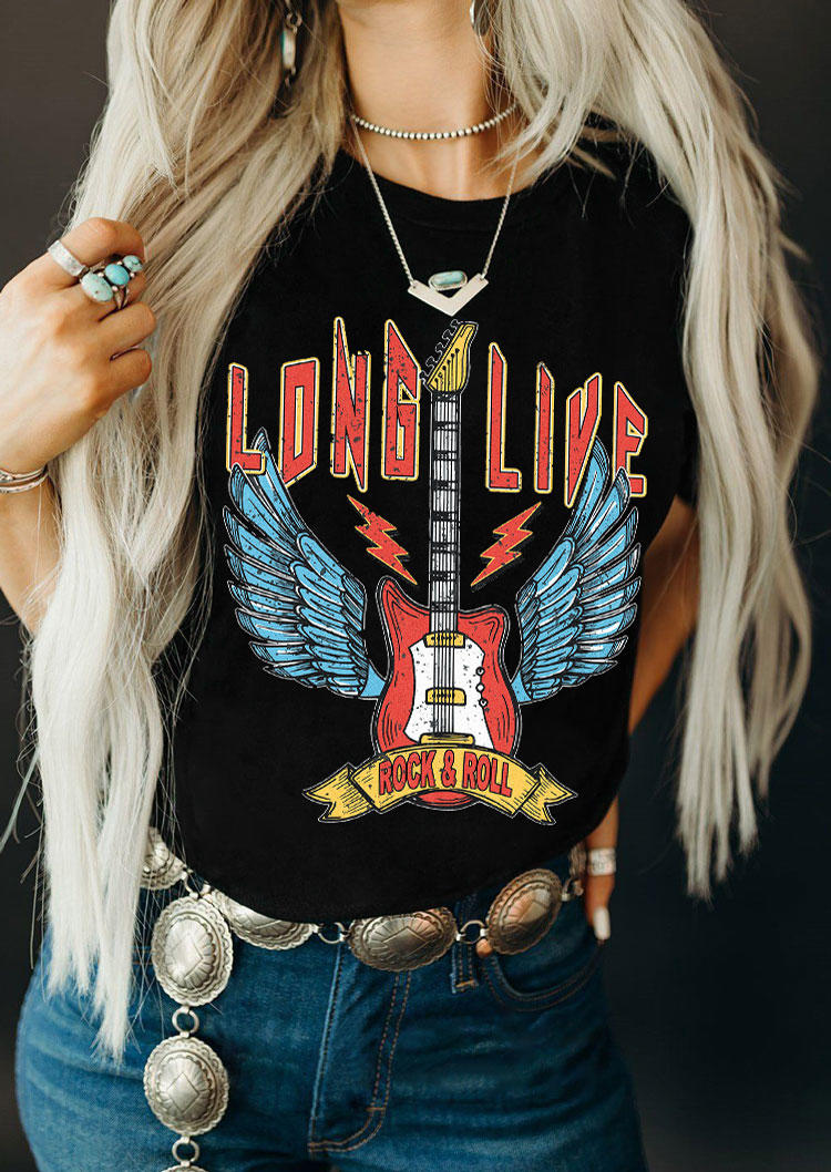 

Long Live Rock & Roll T-Shirt Tee - Black, 532277