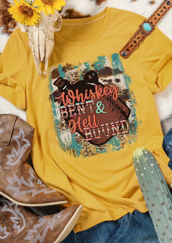 

Whiskey Bent Hell & Bound T-Shirt Tee - Yellow, 532615