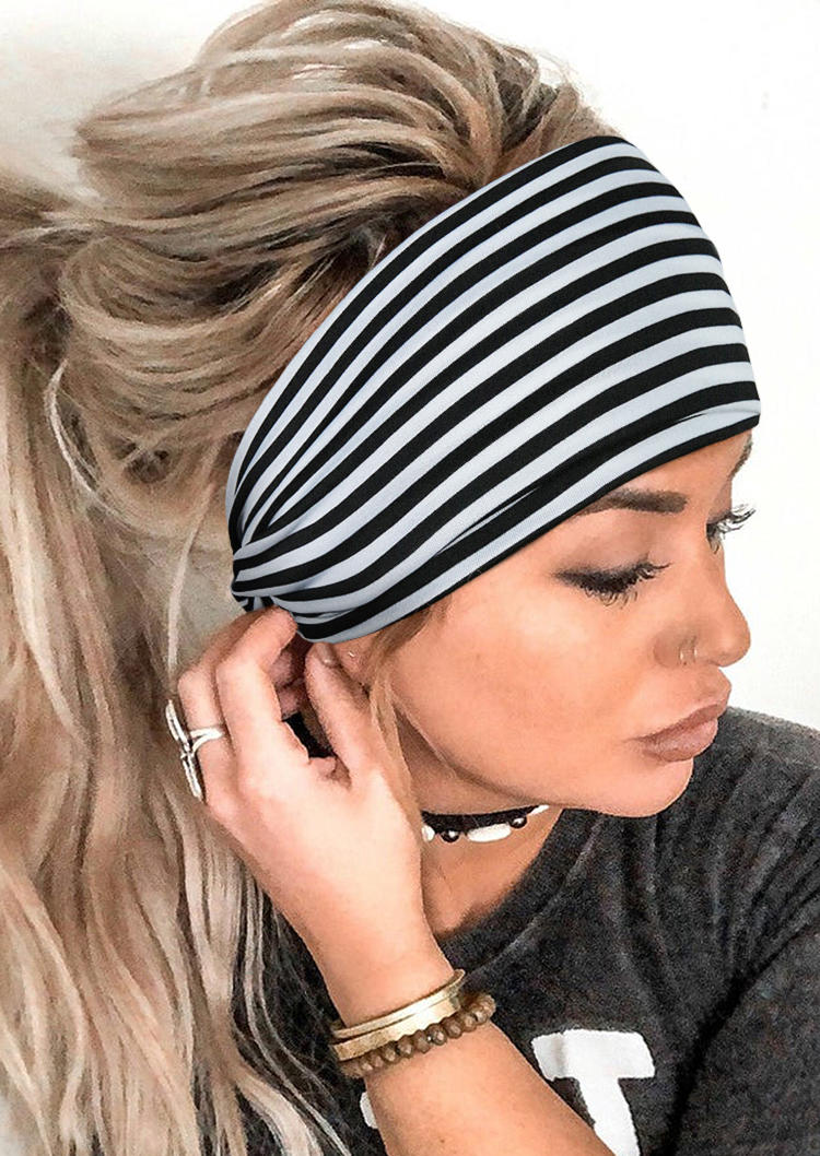 

Twist Striped Elastic Wide Headband, Multicolor, 532763