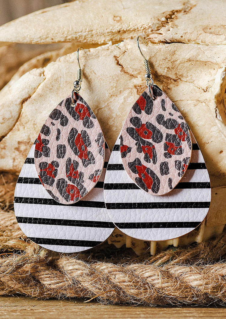 Kaufen Leopard Striped Water Drop Earrings. Bild