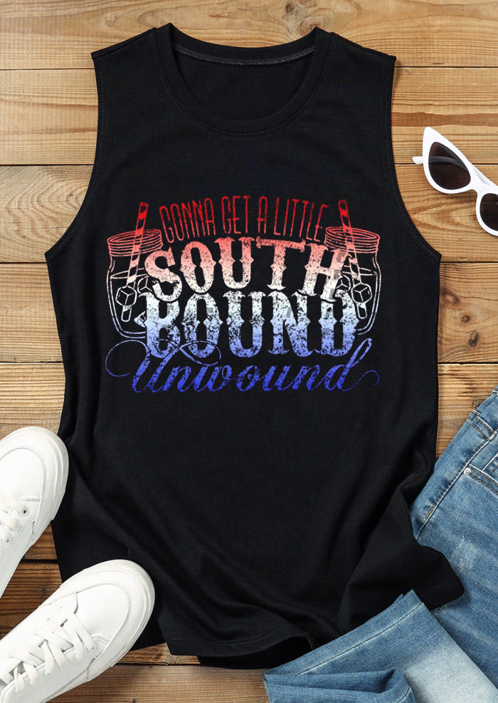 

Gonna Get A Little South Bound Unwound Gradient Tank - Black, 532798